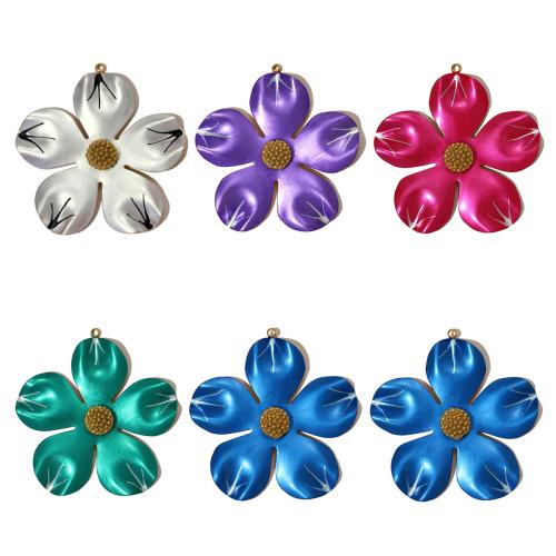 Nehrđajućeg čelika Cvjetni Privjesak, 304 nehrđajućeg čelika, Cvijet, pozlaćen, možete DIY & emajl, više boja za izbor, 3računala/Torba, Prodano By Torba