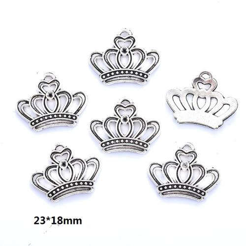 Zinc Alloy Crown Přívěsky, Zinek, Koruna, starožitné barva postříbřená, DIY & různé styly pro výběr, Prodáno By PC