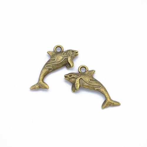 Zinek zvířat Přívěsky, Delfín, á, DIY, více barev na výběr, 24x12mm, Prodáno By PC