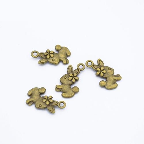 Zinek zvířat Přívěsky, Králík, á, DIY, více barev na výběr, 20x10mm, Prodáno By PC