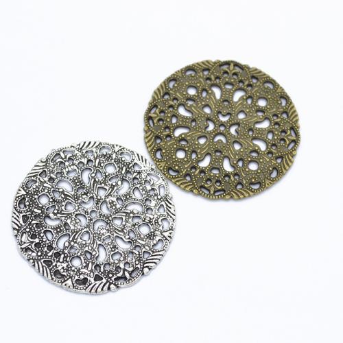 Zinek Přívěsky, Flat Round, á, DIY & dutý, více barev na výběr, 41x41mm, Prodáno By PC