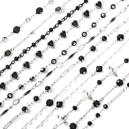 Decorative Beaded Chain Brass plated DIY & with rhinestone Sold By m