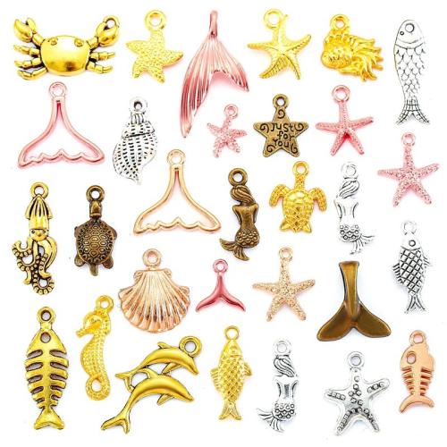 Zinek zvířat Přívěsky, á, smíšený model & DIY, více barev na výběr, 30PC/nastavit, Prodáno By nastavit