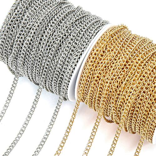 Iarann Twist Oval Slabhra, plátáilte, DIY & stíleanna éagsúla do rogha, 2m/Mála, Díolta De réir Mála