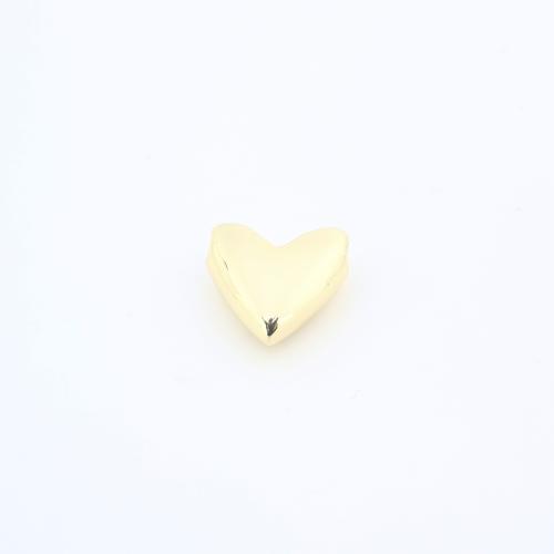 Brass Jewelry Beads Heart plated DIY golden nickel lead & cadmium free Sold By PC