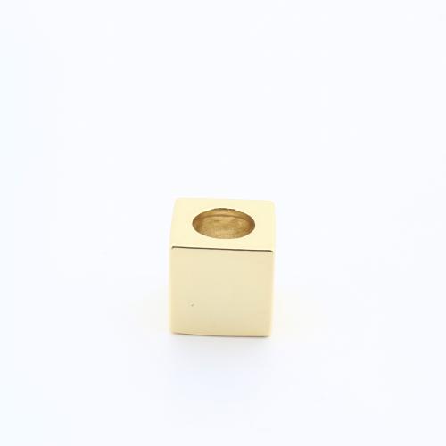 Brass Jewelry Beads Square plated DIY golden nickel lead & cadmium free Sold By PC