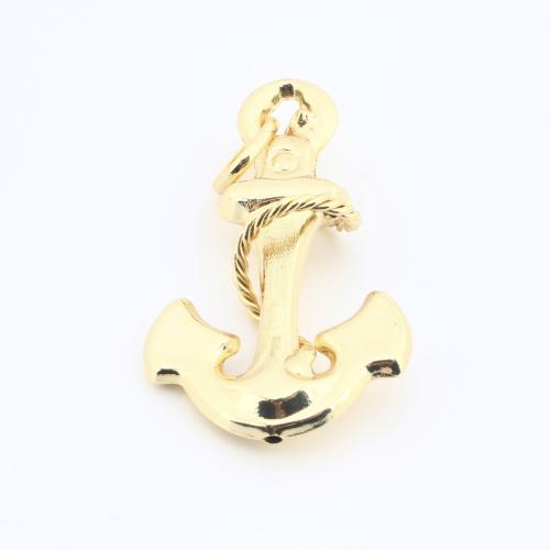 Monili d'ottone Ciondoli, ottone, Ancora, placcato, DIY, dorato, assenza di nichel,piombo&cadmio, 63x33x16mm, Venduto da PC