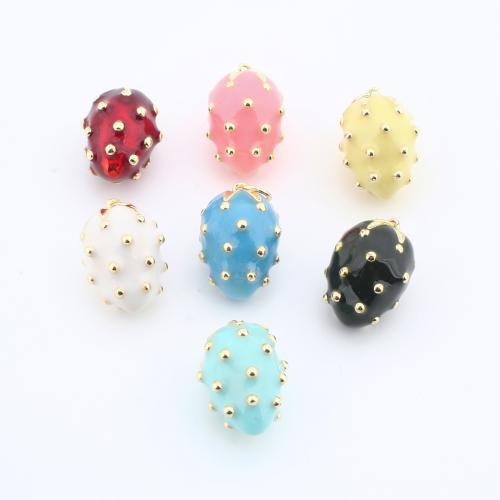 Monili d'ottone Ciondoli, ottone, Fragola, placcato, DIY & smalto, nessuno, assenza di nichel,piombo&cadmio, 16x11x11mm, Venduto da PC