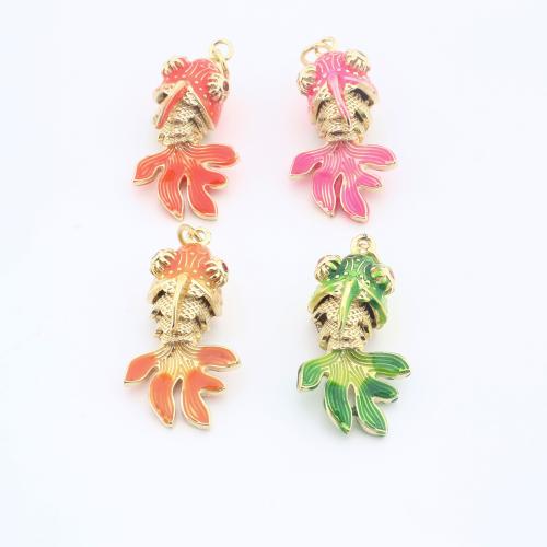 Monili d'ottone Ciondoli, ottone, Pesce, placcato, DIY & smalto, nessuno, assenza di nichel,piombo&cadmio, 29x11x11mm, Venduto da PC