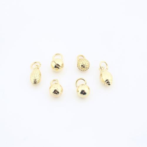 Monili d'ottone Ciondoli, ottone, placcato, DIY, oro, assenza di nichel,piombo&cadmio, 10x5x5mm, Venduto da PC