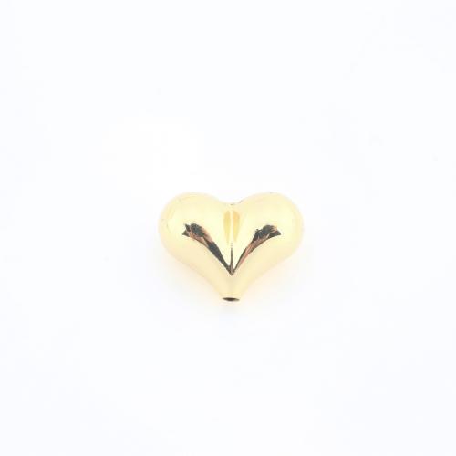 Brass Jewelry Beads Heart plated DIY gold nickel lead & cadmium free Sold By PC