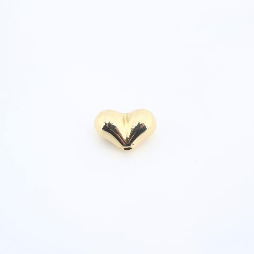 Brass Jewelry Beads Heart plated DIY gold nickel lead & cadmium free Sold By PC