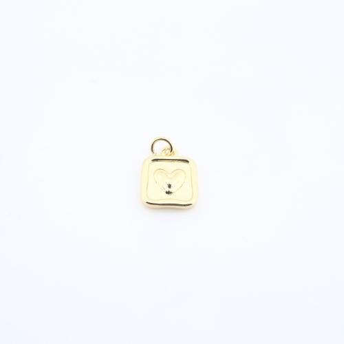 Brass Heart Pendants Square plated DIY gold nickel lead & cadmium free Sold By PC