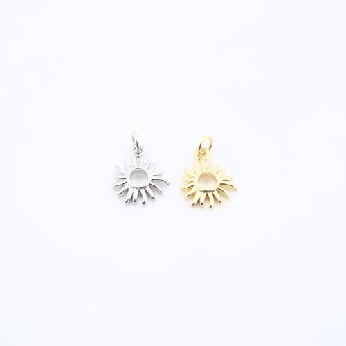 Monili d'ottone Ciondoli, ottone, sole, placcato, DIY & cavo, nessuno, assenza di nichel,piombo&cadmio, 12x9x2mm, Venduto da PC