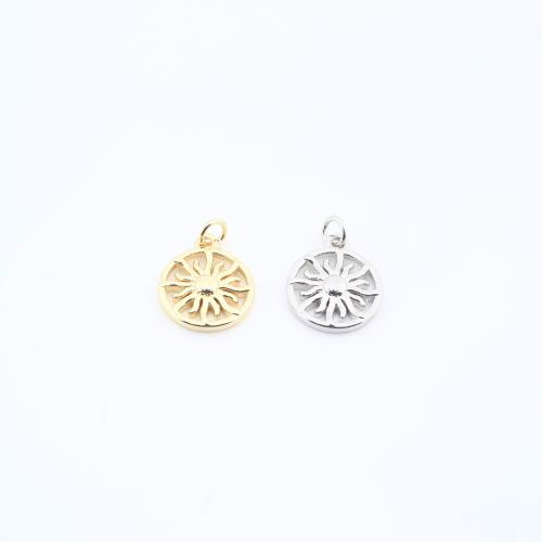 Monili d'ottone Ciondoli, ottone, sole, placcato, DIY, nessuno, assenza di nichel,piombo&cadmio, 14x12x2mm, Venduto da PC