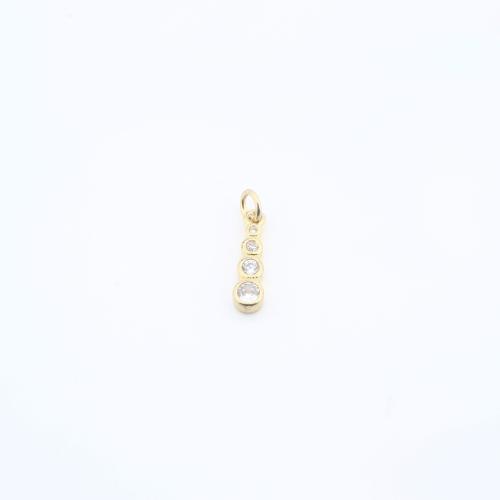 Kubické zirkonie Mikro dláždí mosaz s přívěskem, DIY & micro vydláždit kubické zirkony, více barev na výběr, nikl, olovo a kadmium zdarma, 13x3x3mm, Prodáno By PC