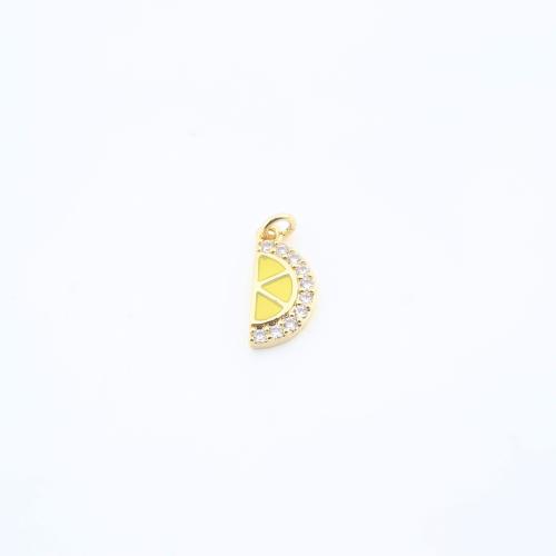Cubic Zirconia Micro Pave Brass Pendant Tulip plated DIY & micro pave cubic zirconia & enamel nickel lead & cadmium free Sold By PC