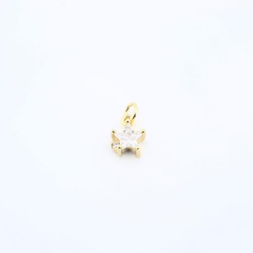 Cubic Zirconia Micro Pave Brass Pendant Star plated DIY & micro pave cubic zirconia nickel lead & cadmium free Sold By PC