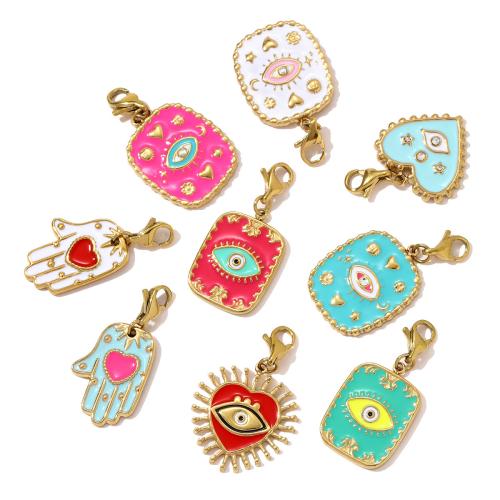 الفولاذ المقاوم للصدأ قلادة, 304 الفولاذ المقاوم للصدأ, مطلي, ديي & مينا & مع حجر الراين, المزيد من الألوان للاختيار, 3أجهزة الكمبيوتر/حقيبة, تباع بواسطة حقيبة