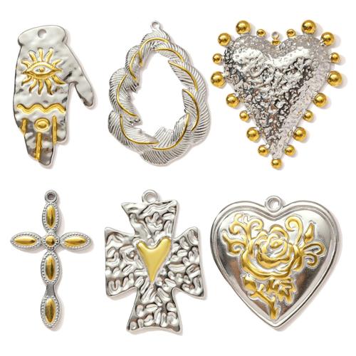 Roestvrij stalen sieraden Hangers, 304 roestvrij staal, plated, DIY, meer kleuren voor de keuze, 3pC's/Bag, Verkocht door Bag