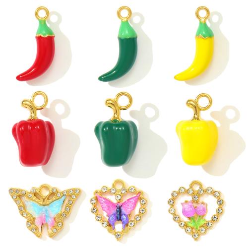 Roestvrij stalen sieraden Hangers, 304 roestvrij staal, met Hars, plated, DIY & glazuur & met strass, meer kleuren voor de keuze, 3pC's/Bag, Verkocht door Bag