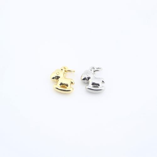 Brass Korut Riipukset, Messinki, keinuva hevonen, päällystetty, tee-se-itse, enemmän värejä valinta, 11x9x4mm, Myymät PC