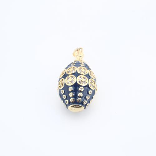 Cubic Zirconia Micro Pave Brass Pendant Olive plated DIY & micro pave cubic zirconia & enamel Sold By PC
