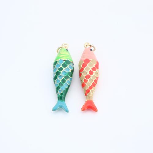 Monili d'ottone Ciondoli, ottone, Pesce, placcato, DIY & smalto, nessuno, 33x9x7mm, Venduto da PC