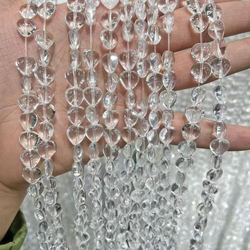 Natural Clear Quartz Beads Heart DIY clear 10mm Sold Per 38 cm Strand