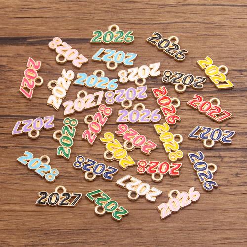 Colgantes de esmalte de la aleación del cinc, aleación de zinc, Carta del alfabeto, chapado, Bricolaje, más colores para la opción, 100/Bolsa, Vendido por Bolsa