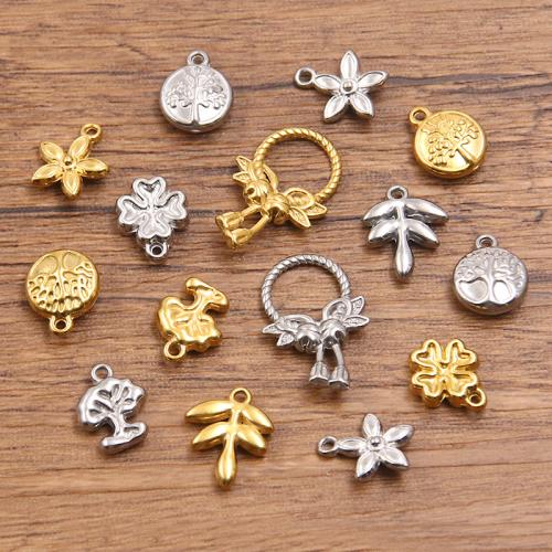 Nerezová ocel Šperky Přívěsky, 304 Stainless Steel, DIY, více barev na výběr, 10PC/Bag, Prodáno By Bag