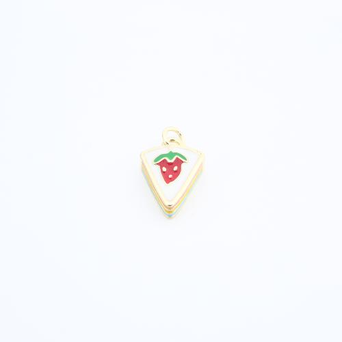 Brass Korut Riipukset, Messinki, Kakku, päällystetty, tee-se-itse & emali, enemmän värejä valinta, nikkeli, lyijy ja kadmium vapaa, 15x11x4mm, Myymät PC