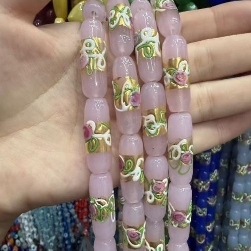 金箔ランプワークビーズ, ランプワーク, とともに ゴールド箔, 手の描き, DIY, 無色, 10x29mm, 売り手 パソコン