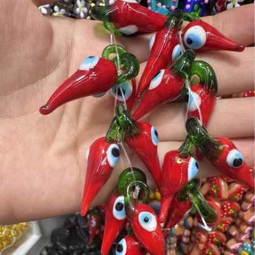 Evil Eye Lamppuhelmet, Lamppuhelmi, Cayennenpippuri, käden piirustus, tee-se-itse, enemmän värejä valinta, 10mm, 20PC/laukku, Myymät laukku