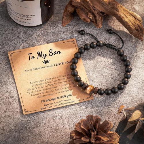 Rochas vulcânicas pulseira, with Abrazine Stone & olho de tigre, feito à mão, Vario tipos a sua escolha & para o homem, comprimento Aprox 5.5-8.5 inchaltura, vendido por PC