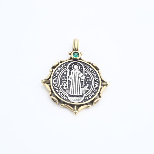 Cubic Zirconia Micro Pave Brass Pendant plated DIY & micro pave cubic zirconia nickel lead & cadmium free Sold By PC