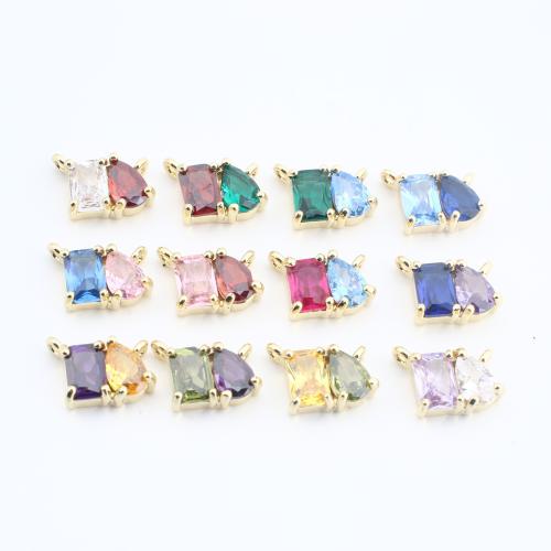 Ciúbach Zirconia siogairlín Micrimhilseogra réiteodh Prás, plátáilte, DIY & micrea réiteach zirconia ciúbach & dúbailte-poll, dathanna níos mó le haghaidh rogha, nicil, luaidhe & caidmiam saor in aisce, 8x10x3mm, Díolta De réir PC