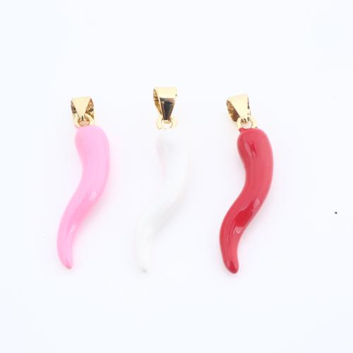 Brass Jewelry Pendants Cayenne plated DIY & enamel nickel lead & cadmium free Sold By PC