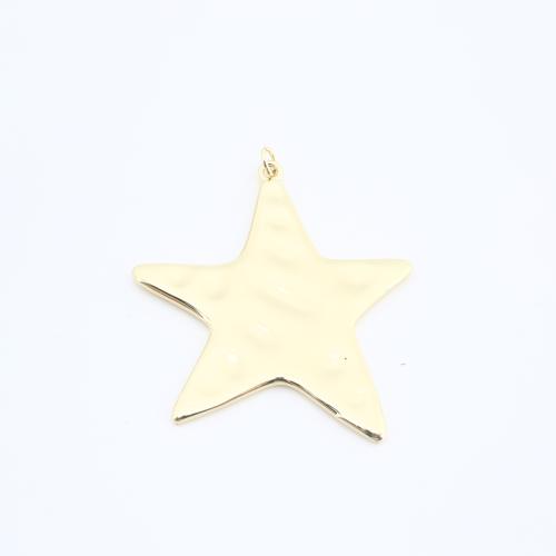 Brass Jewelry Pendants Star plated DIY golden nickel lead & cadmium free Sold By PC