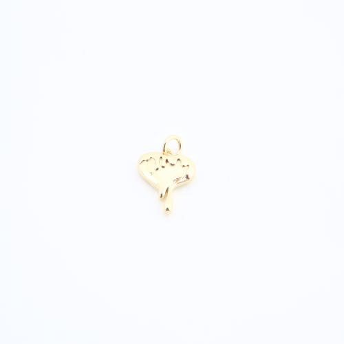 Brass Heart Pendants plated DIY golden nickel lead & cadmium free Sold By PC
