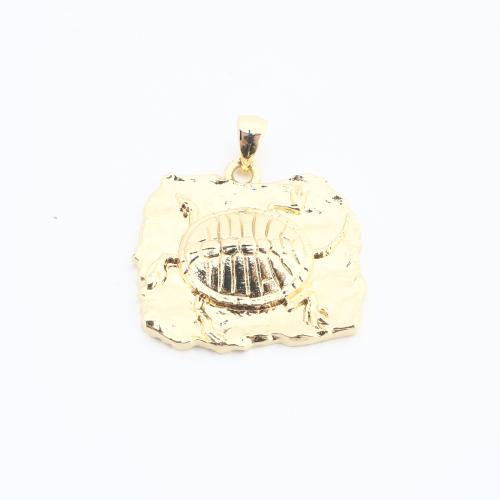 Brass Jewelry Pendants Turtle plated DIY golden nickel lead & cadmium free Sold By PC