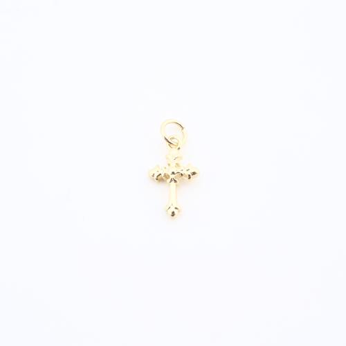 Brass Cross Pendants plated DIY golden nickel lead & cadmium free Sold By PC