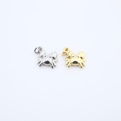 Mosaz Šperky Přívěsky, Krab, á, DIY, více barev na výběr, nikl, olovo a kadmium zdarma, 13x9x3mm, Prodáno By PC