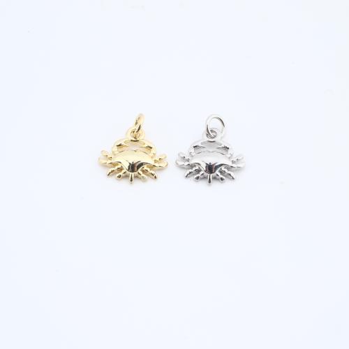 Mosaz Šperky Přívěsky, Krab, á, DIY, více barev na výběr, nikl, olovo a kadmium zdarma, 10x11x3mm, Prodáno By PC