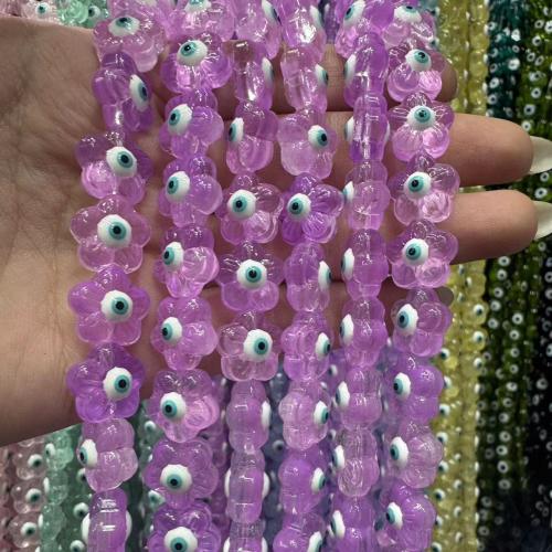Evil Eye Lampeperler, Lampwork, Flower, du kan DIY & emalje, flere farver til valg, 20pc'er/Bag, Solgt af Bag