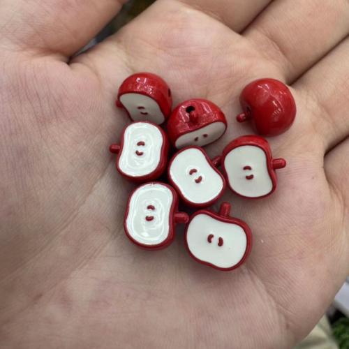 Zinc Alloy Jewelry Beads Apple plated DIY & enamel 3mm Sold By Bag