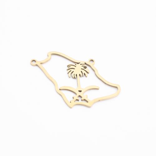 Stainless Steel Pendants 304 Stainless Steel gold color plated DIY Crystal Gold Sold By PC