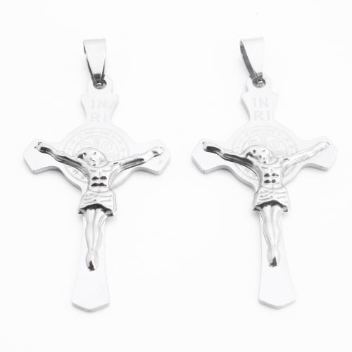 Stainless Steel Cross Pendants 304 Stainless Steel silver color plated DIY silver color Sold By PC