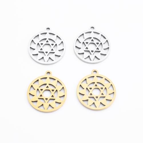 Rozsdamentes acél Ékszerek Medálok, 304 rozsdamentes acél, Kerek, galvanizált, DIY & üreges, több színt a választás, 17x15x1mm, Által értékesített PC