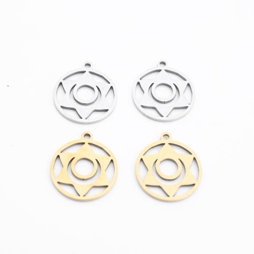 Bijoux pendentifs en acier inoxydable , Acier inoxydable 304, Rond, Placage, DIY & creux, plus de couleurs à choisir, 17x15x1mm, Vendu par PC